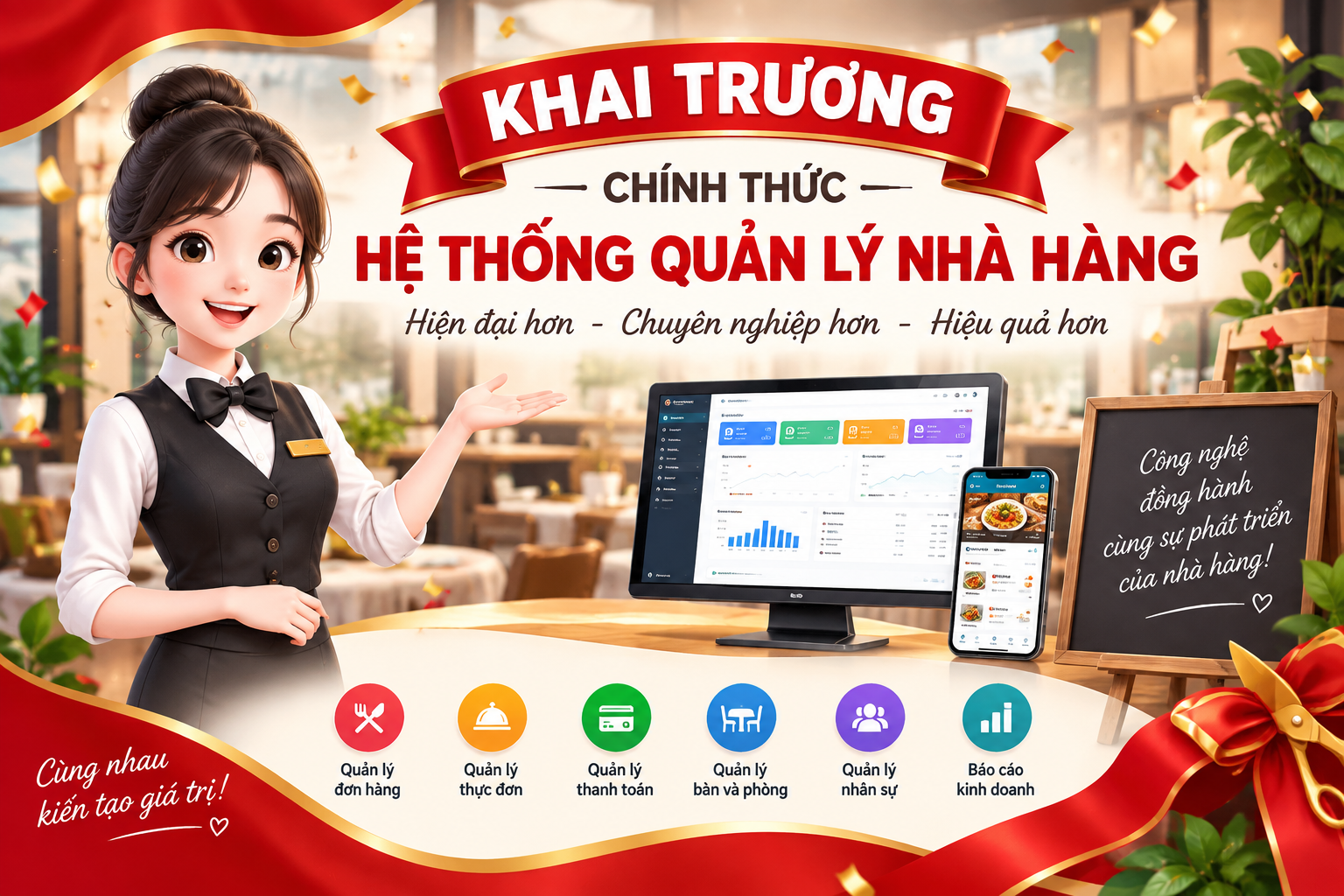 🎉 THÔNG BÁO CHÍNH THỨC KHAI TRƯƠNG HỆ THỐNG QUẢN LÝ NHÀ HÀNG MYCP.VN